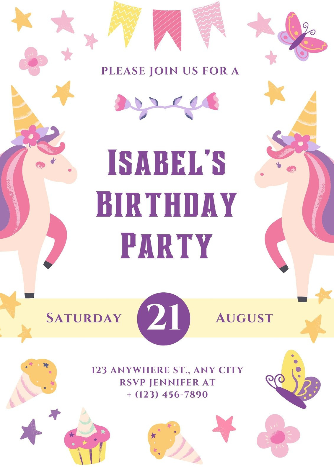 Free And Customizable Unicorn Templates inside Free Printable Unicorn Invitations