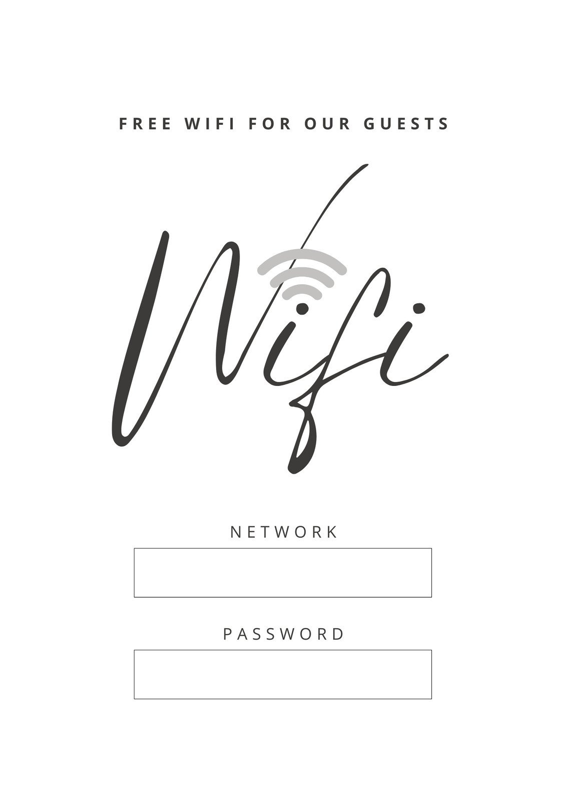 Free And Customizable Wifi Templates within Free Printable Wifi Password Template