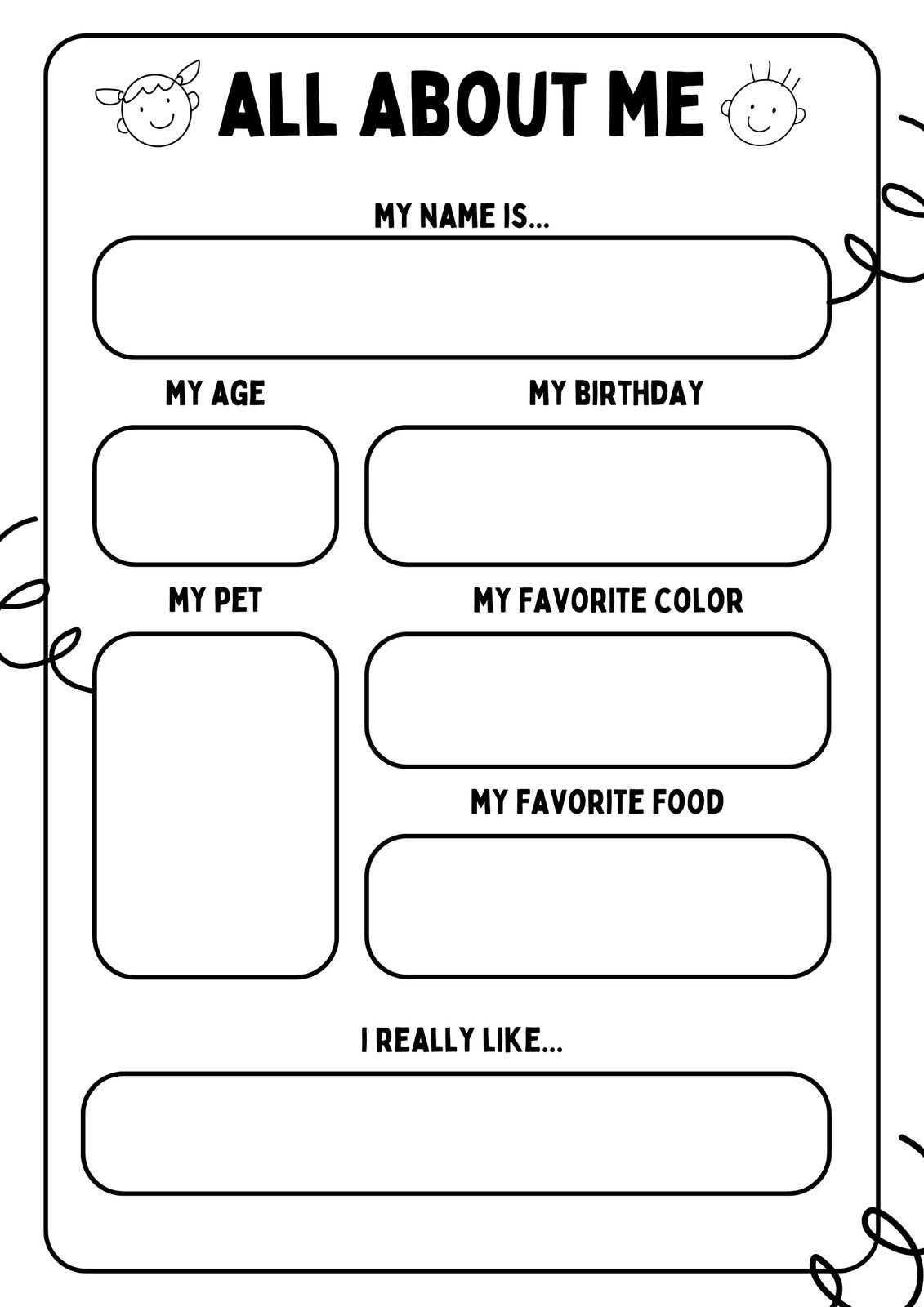 Free And Printable All About Me Worksheet Templates | Canva throughout Free Printable All About Me Poster