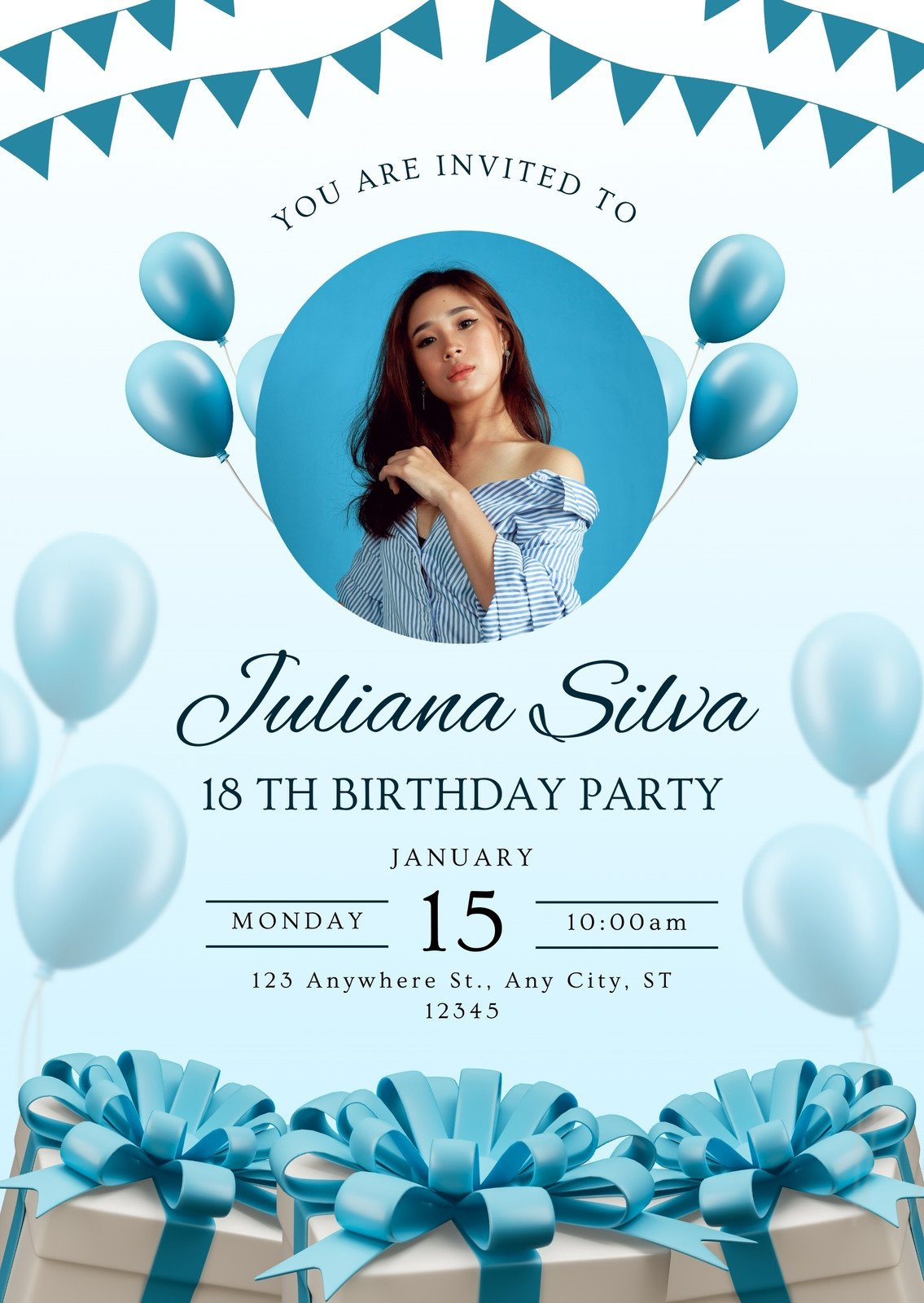 Free And Printable Birthday Invitation Templates | Canva intended for Birthday Party Invitations Online Free Printable