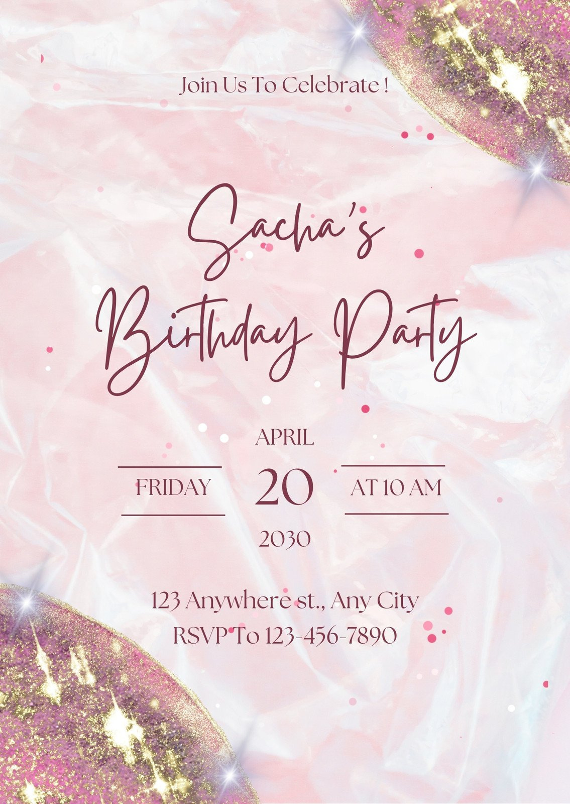 Free And Printable Birthday Invitation Templates | Canva pertaining to Free Printable Girl Birthday Invitations