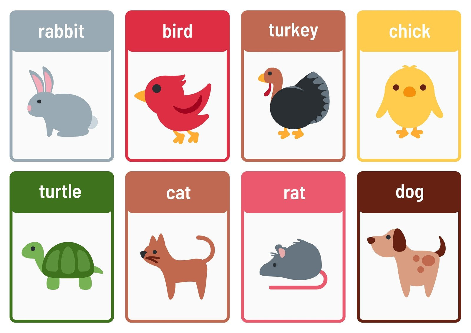 Free Animal Flashcards To Customize And Print | Canva inside Free Printable Animal Cards
