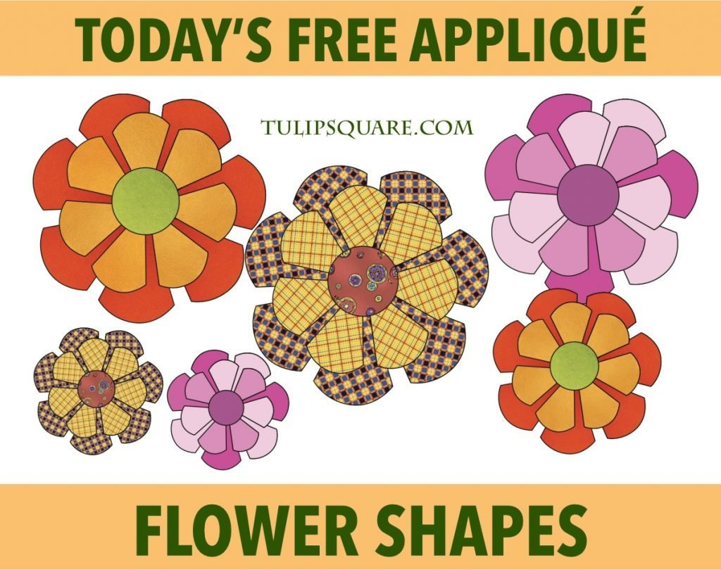 Free Appliqué Pattern - Flower Shapes - Tulipsquare regarding Free Printable Flower Applique Patterns