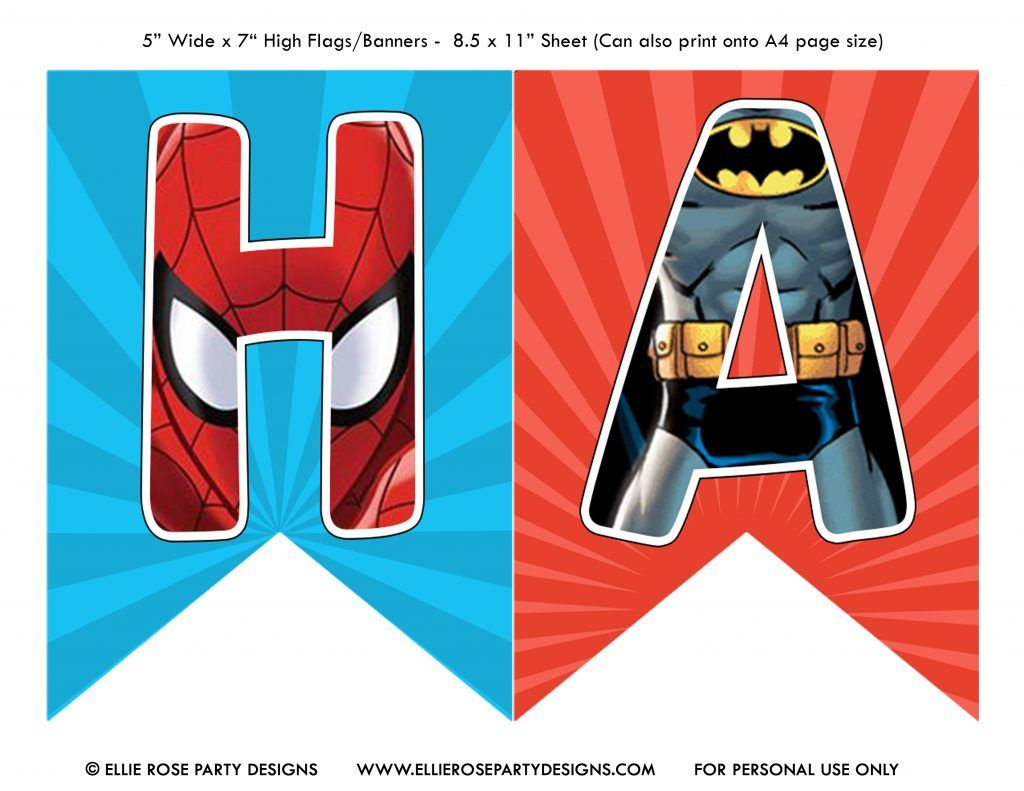 Free Avengers Party Decorations Printables | Ellierosepartydesigns inside Free Superhero Party Printables