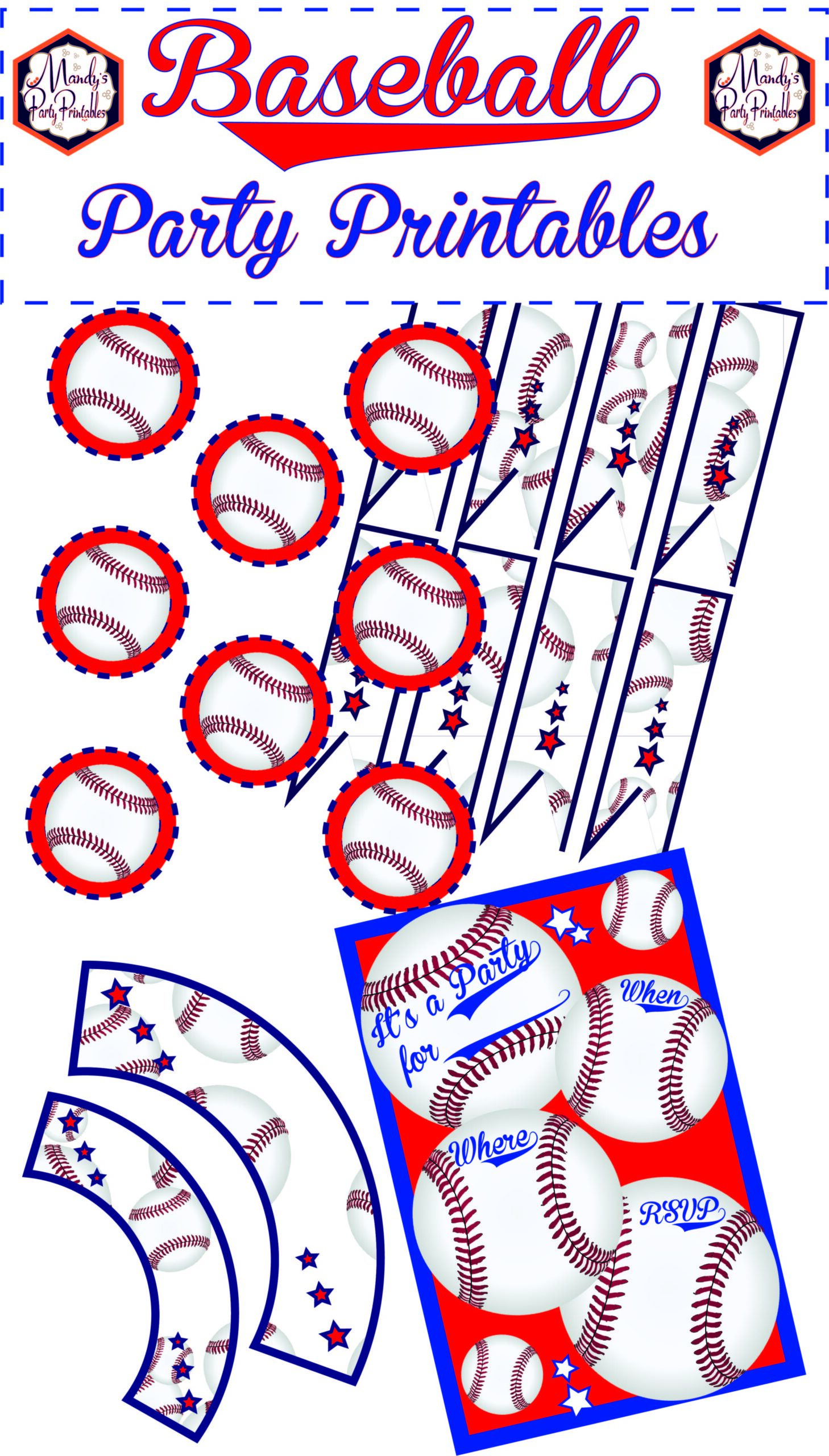 Free Baseball Printables - Mandy'S Party Printables intended for Free Baseball Printables