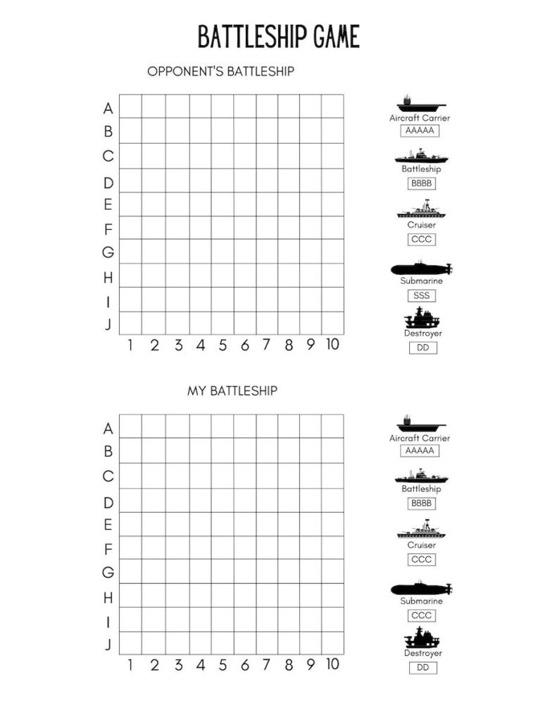 Free Battleship Printable Pdf - Originalmom regarding Free Printable Battleship Game