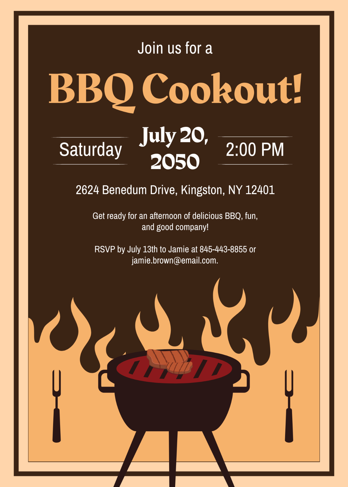 Free Bbq Cookout Invitation Template To Edit Online with regard to Free Printable Cookout Invitations