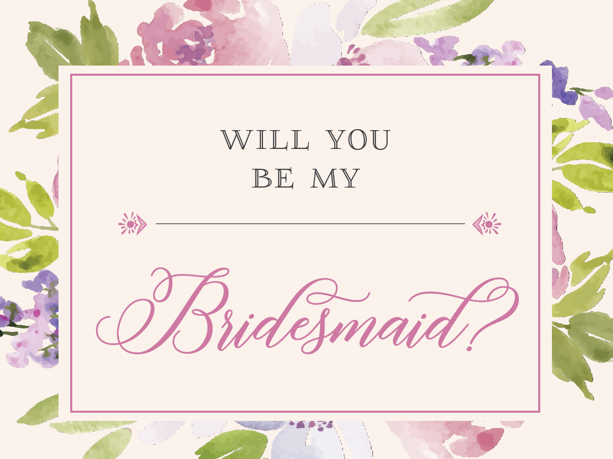 Free Be My Bridesmaid Cards: Printable Will You Be My Bridesmaid Card pertaining to Will You Be My Bridesmaid Free Printable