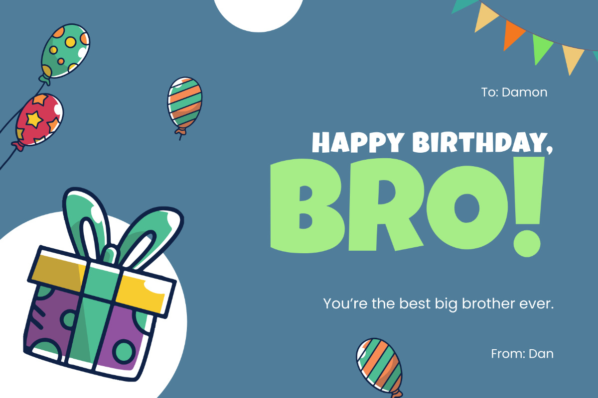 Free Birthday Card For Brother Templates, Editable And Printable intended for Free Printable Birthday Cards For Brother