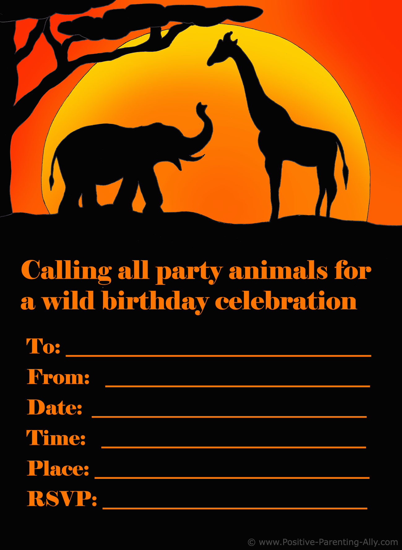 Free Birthday Invitations To Print For Kids: Choose Your Theme regarding Free Printable Animal Print Birthday Invitations