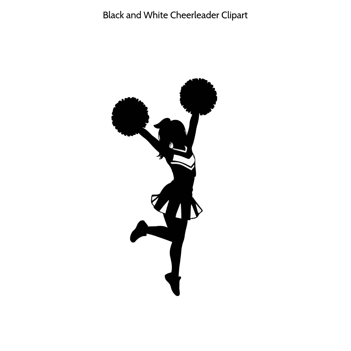 Free Black And White Cheerleader Clipart Template To Edit Online pertaining to Free Printable Cheerleading Clipart