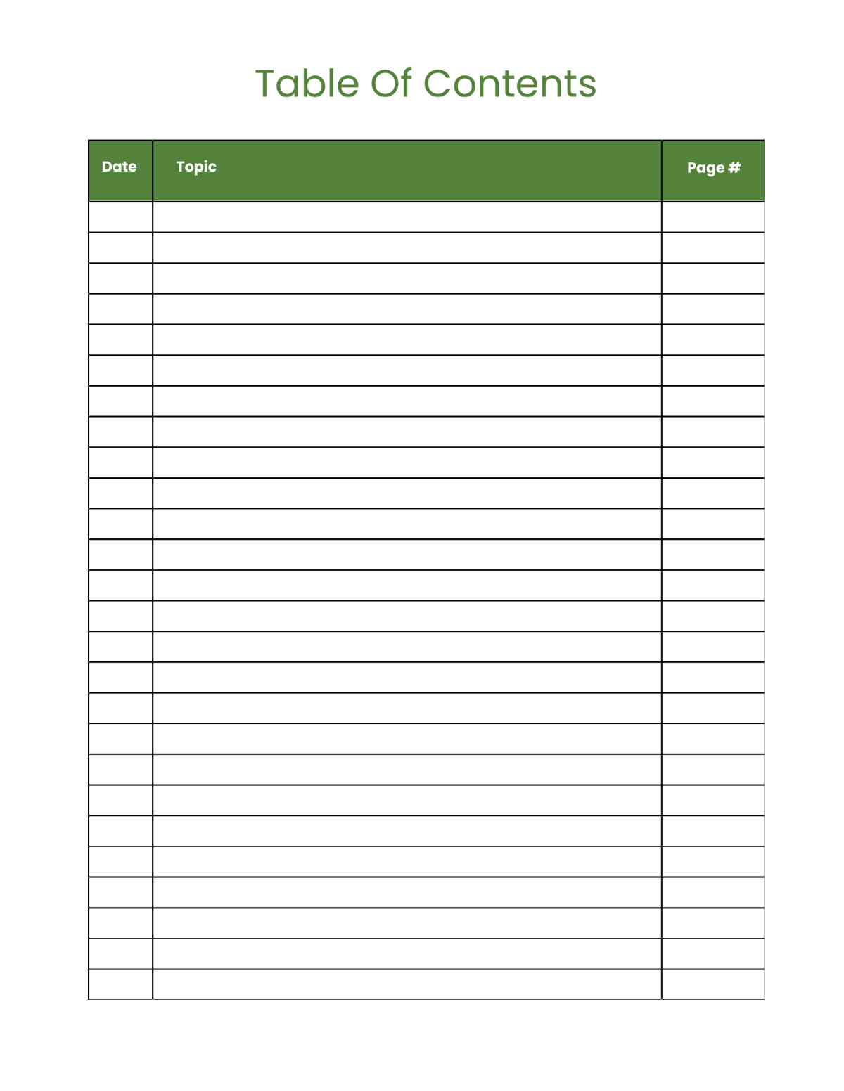 Free Blank Table Of Contents Template To Edit Online throughout Free Printable Table Of Contents Template