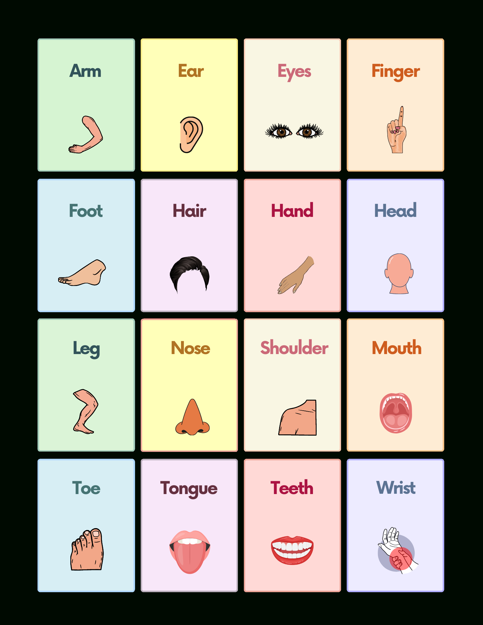 Free Body Parts Flashcards For Autism And Speech Therapy | Autistichub inside Autism Picture Cards Free Printable