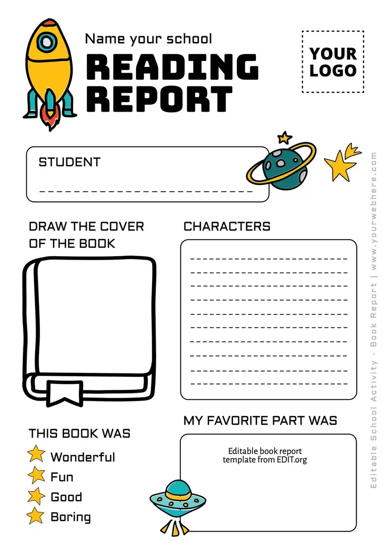 Free Book Report Templates To Customize intended for Free Printable Book Report Forms