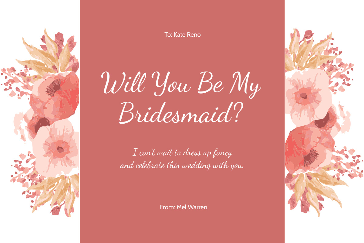 Free Bridesmaid Proposal Card Template To Edit Online inside Free Printable Bridesmaid Proposal