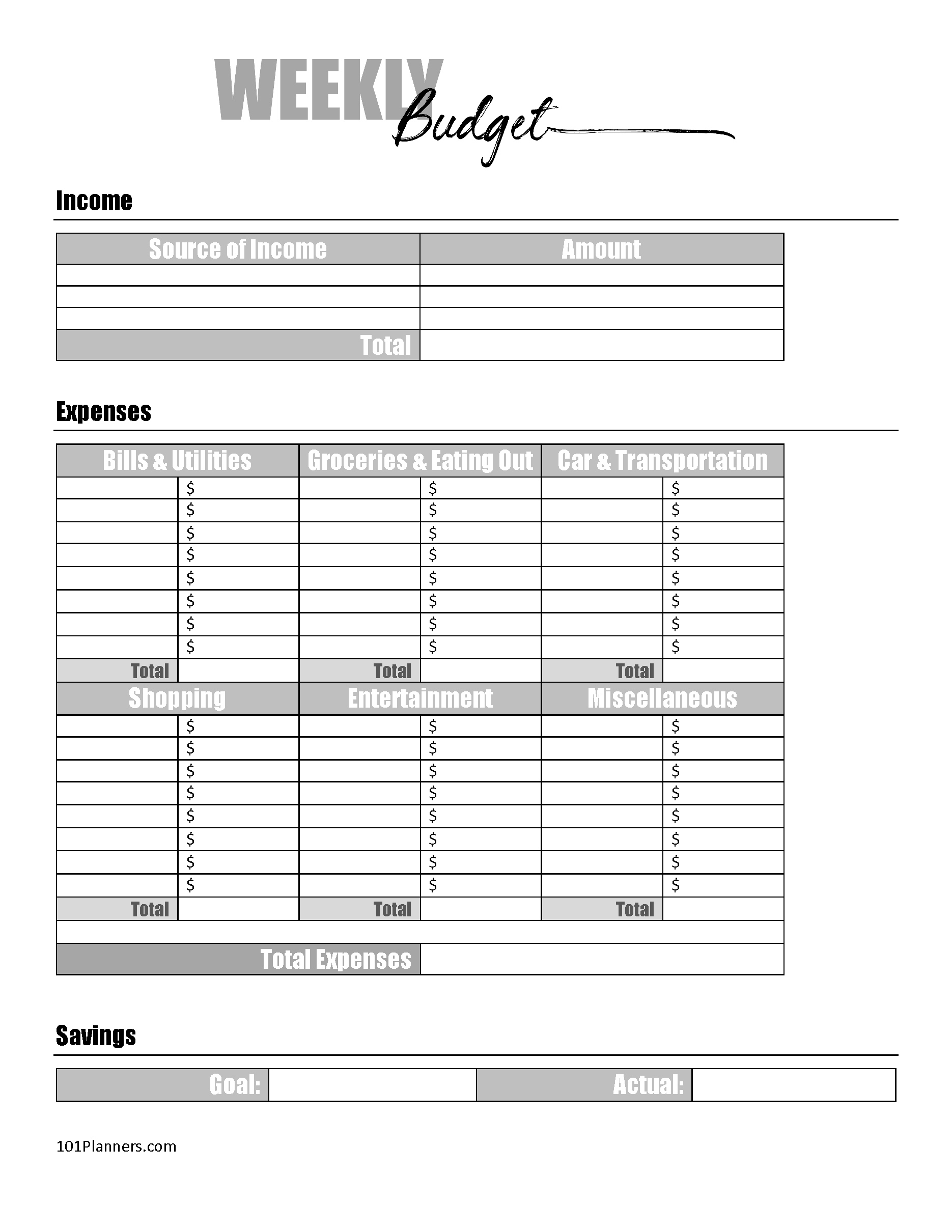 Free Budget Sheet Template | Printable And Editable intended for Free Printable Budget Worksheets