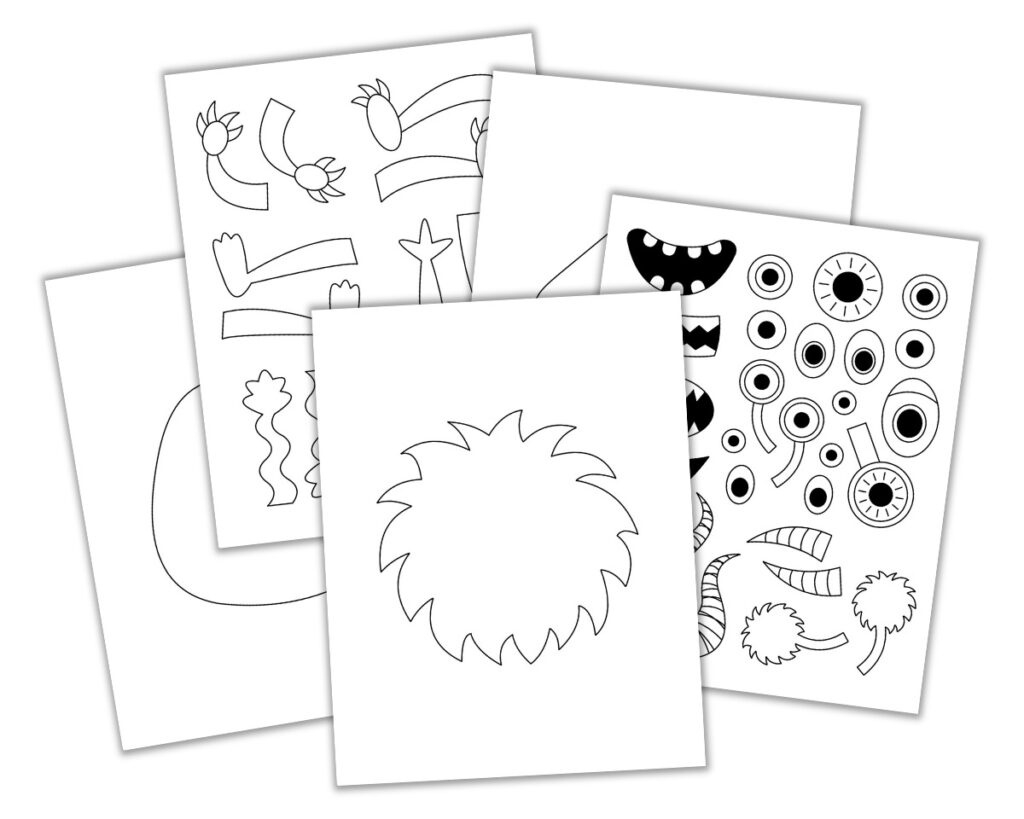 Free Build A Monster Printable - The Craft-At-Home Family for Free Printable Monster Templates