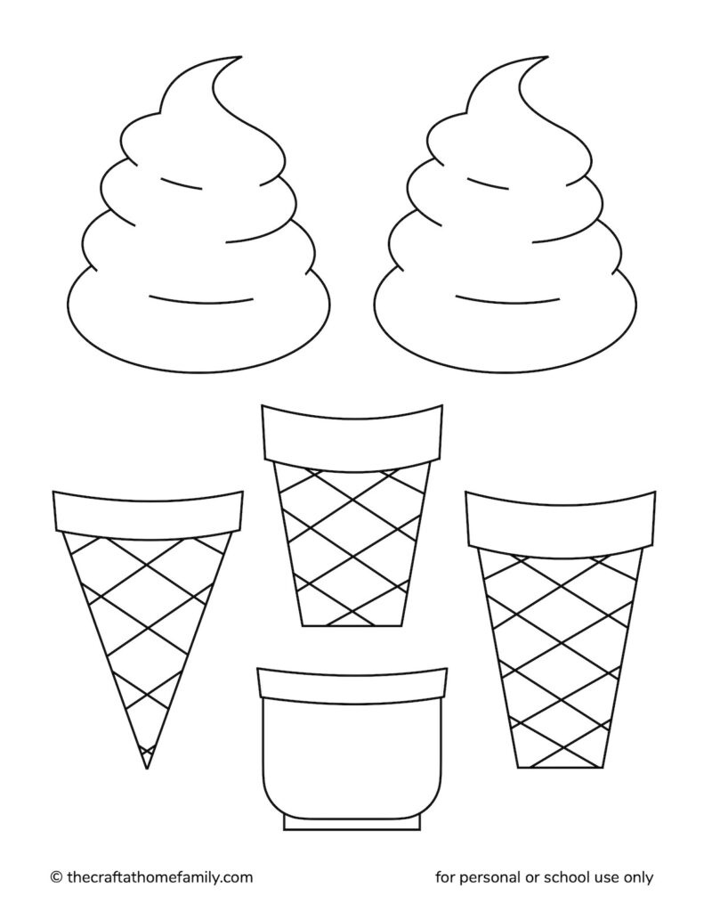 Free &amp;quot;Build An Ice Cream Cone&amp;quot; Printable - The Craft-At-Home Family pertaining to Ice Cream Cone Template Free Printable