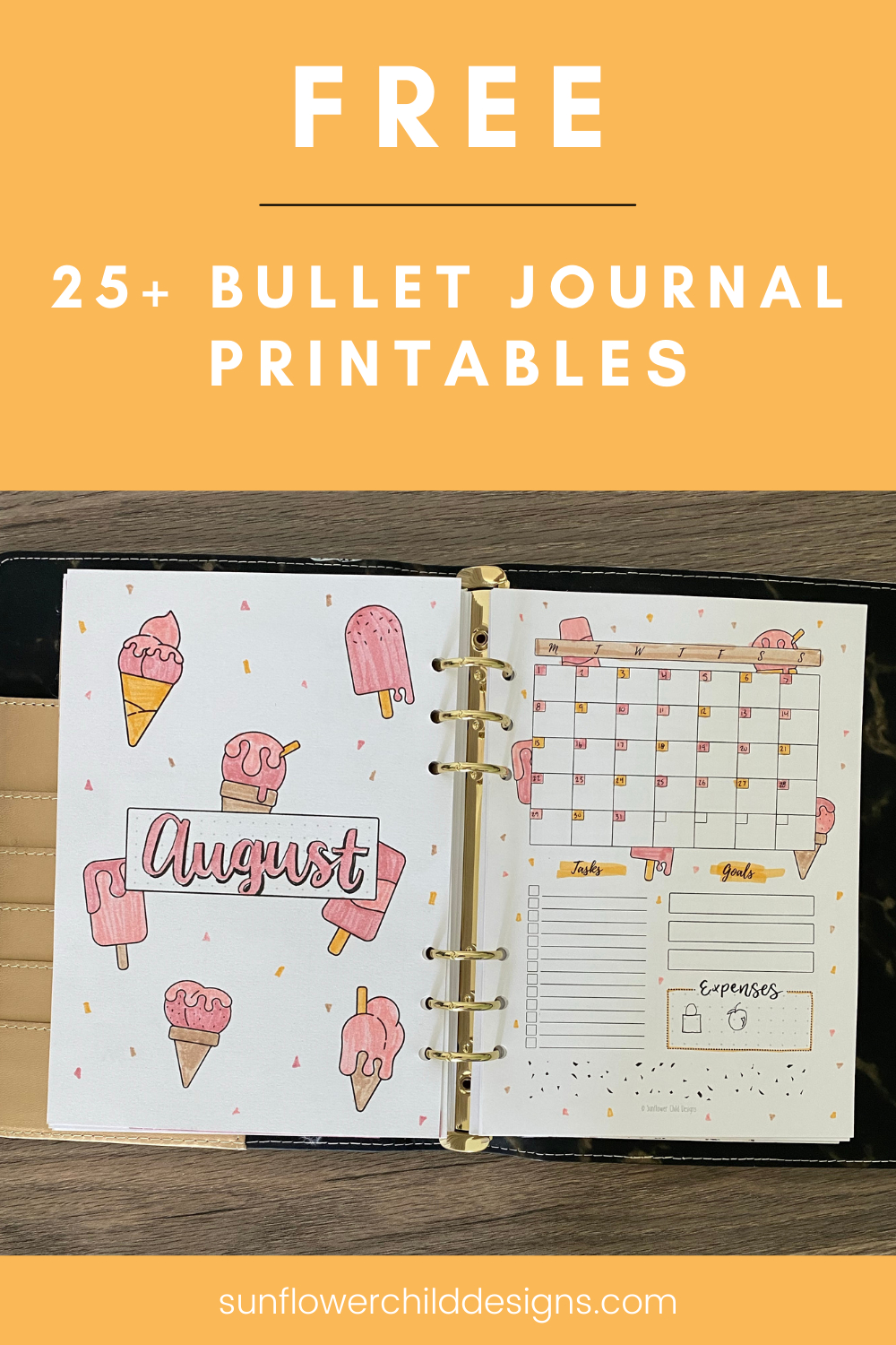 Free Bullet Journal Printables 25+ Pages With Doodles — Sunflower within Bullet Journal Printables Free
