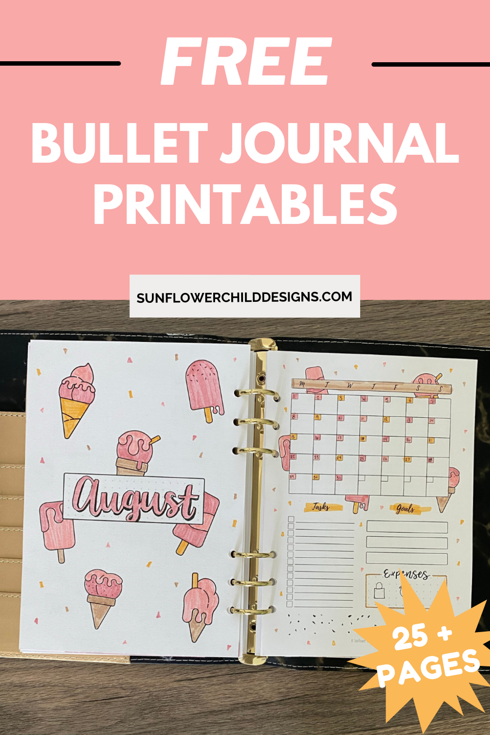 Free Bullet Journal Printables 25+ Pages With Doodles — Sunflower within Free Bullet Journal Printables