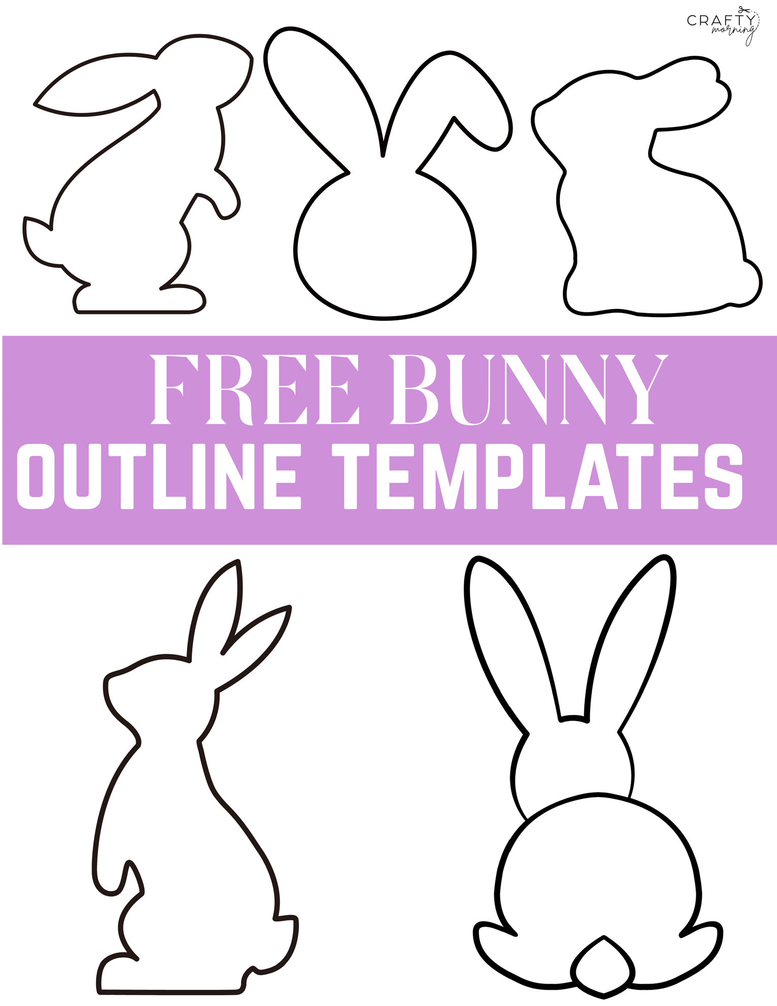 Free Bunny Outlines (Printable Templates) - Crafty Morning throughout Free Printable Rabbit Template