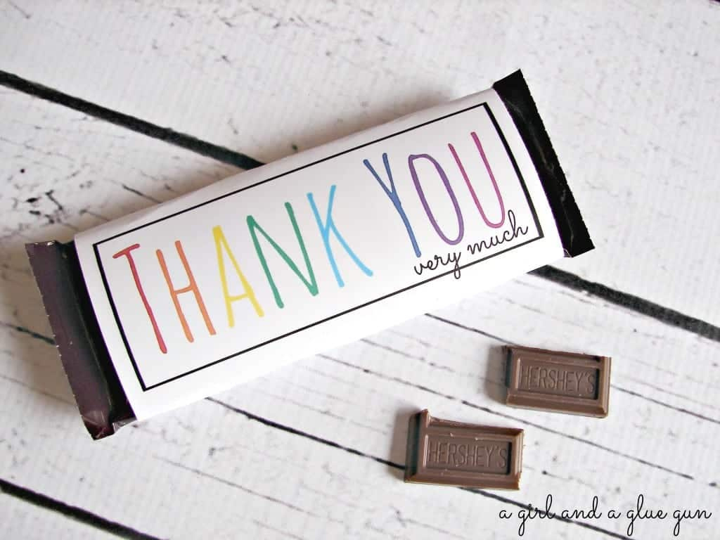 Free Candy Bar Wrapper Thank You (And Congrats) Printables! - A intended for Free Printable Hershey Bar Wrappers
