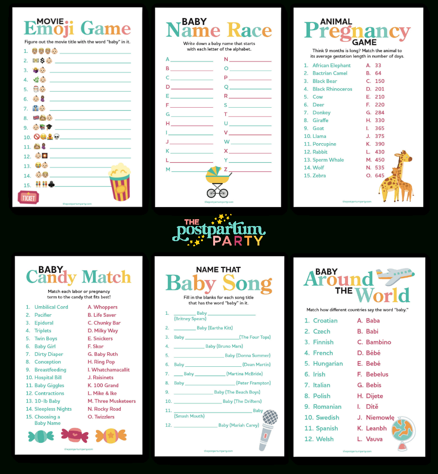 Free Candy Match Baby Shower Game - The Postpartum Party regarding Candy Bar Baby Shower Game Free Printable