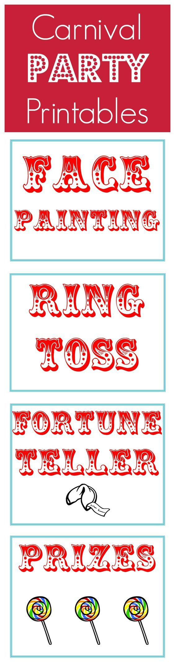 Free Carnival Party Printables | Carnival Birthday Parties in Free Printable Carnival Decorations