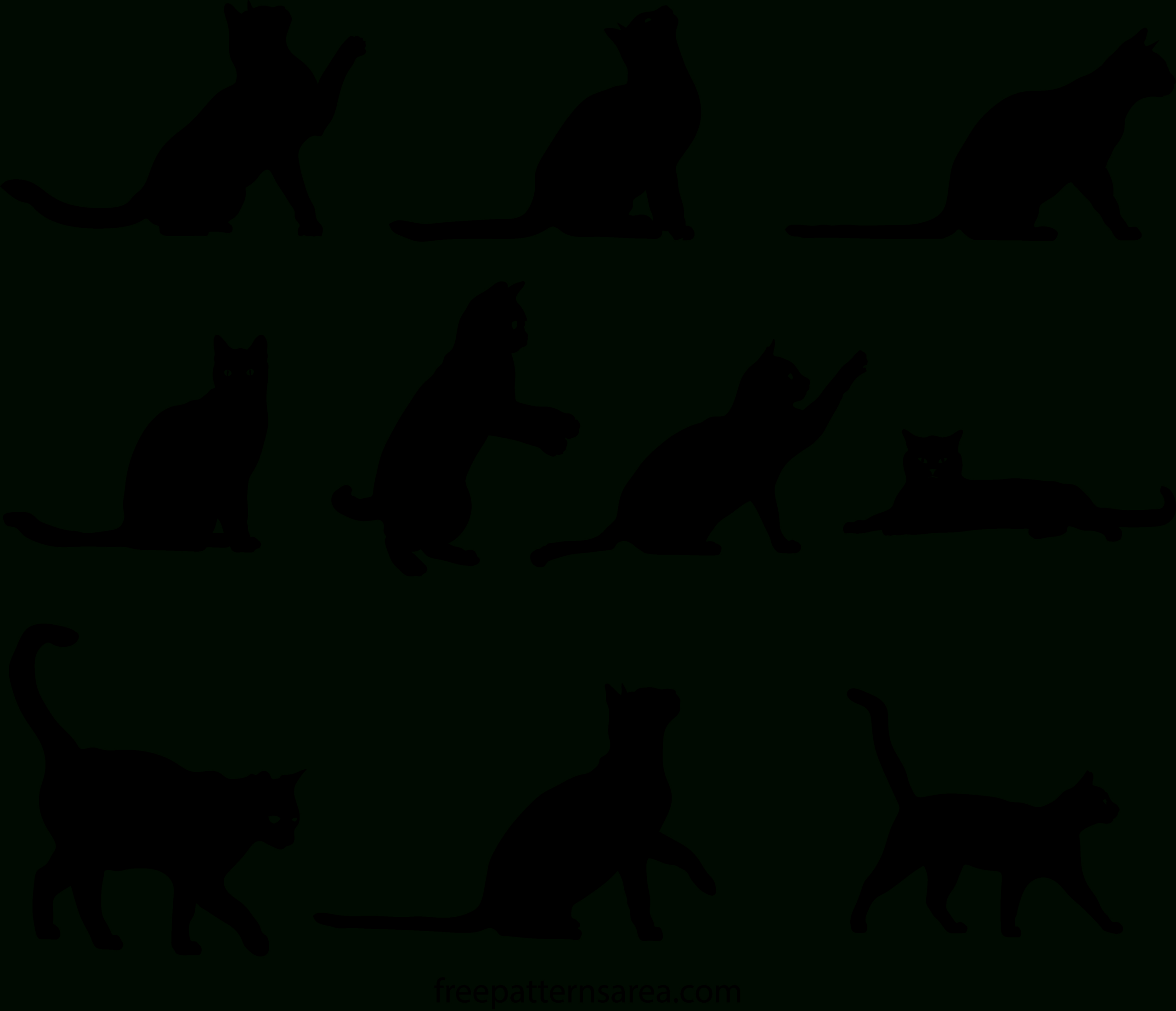 Free Cat Clipart Silhouette Vector - Freepatternsarea with Free Printable Cat Silhouette