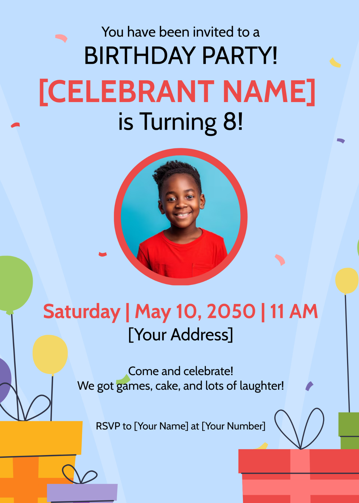 Free Children'S Birthday Invitation Template To Edit Online with Make A Birthday Invitation Online Free Printable