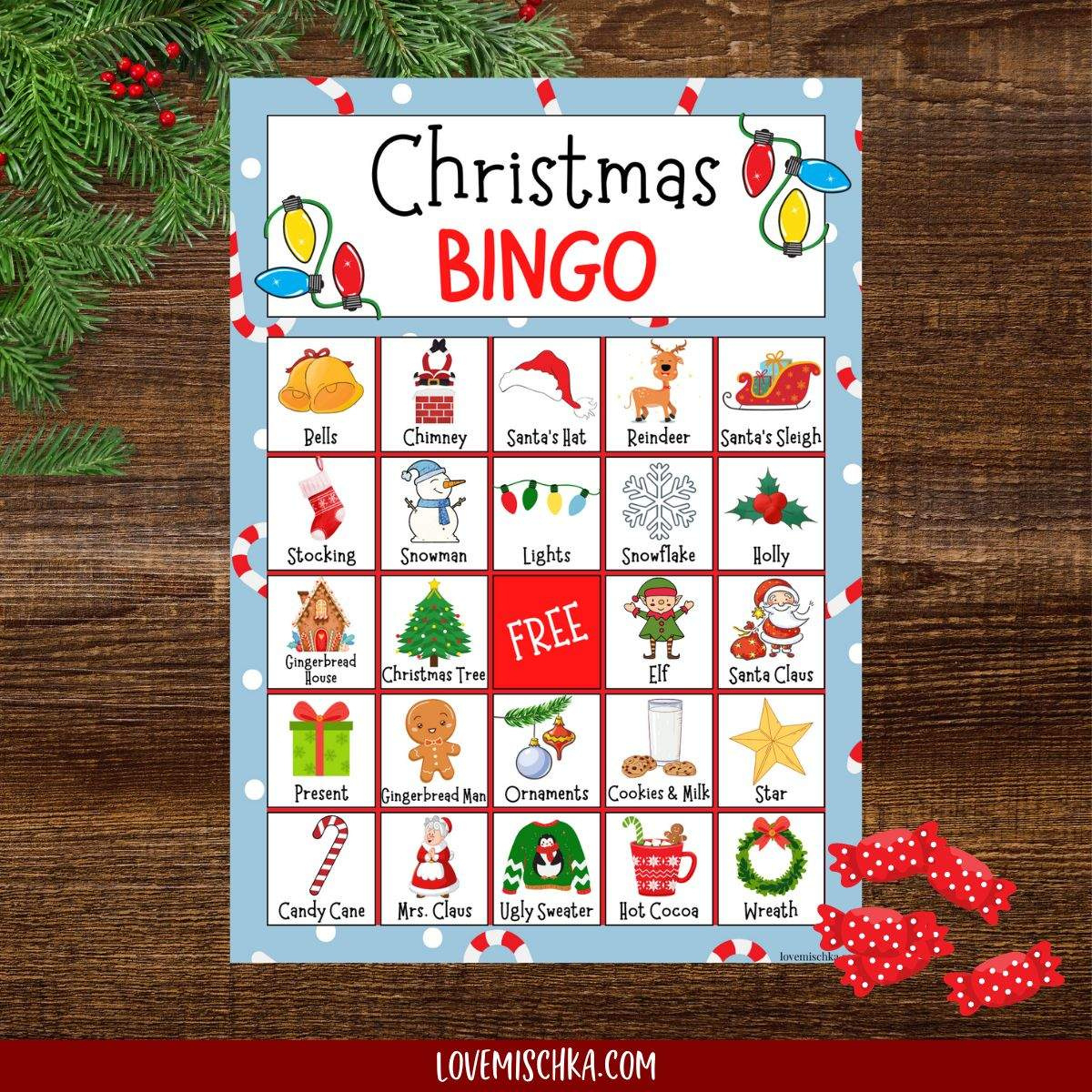 Free Christmas Bingo Printable - Love Mischka with Free Printable Christmas Bingo