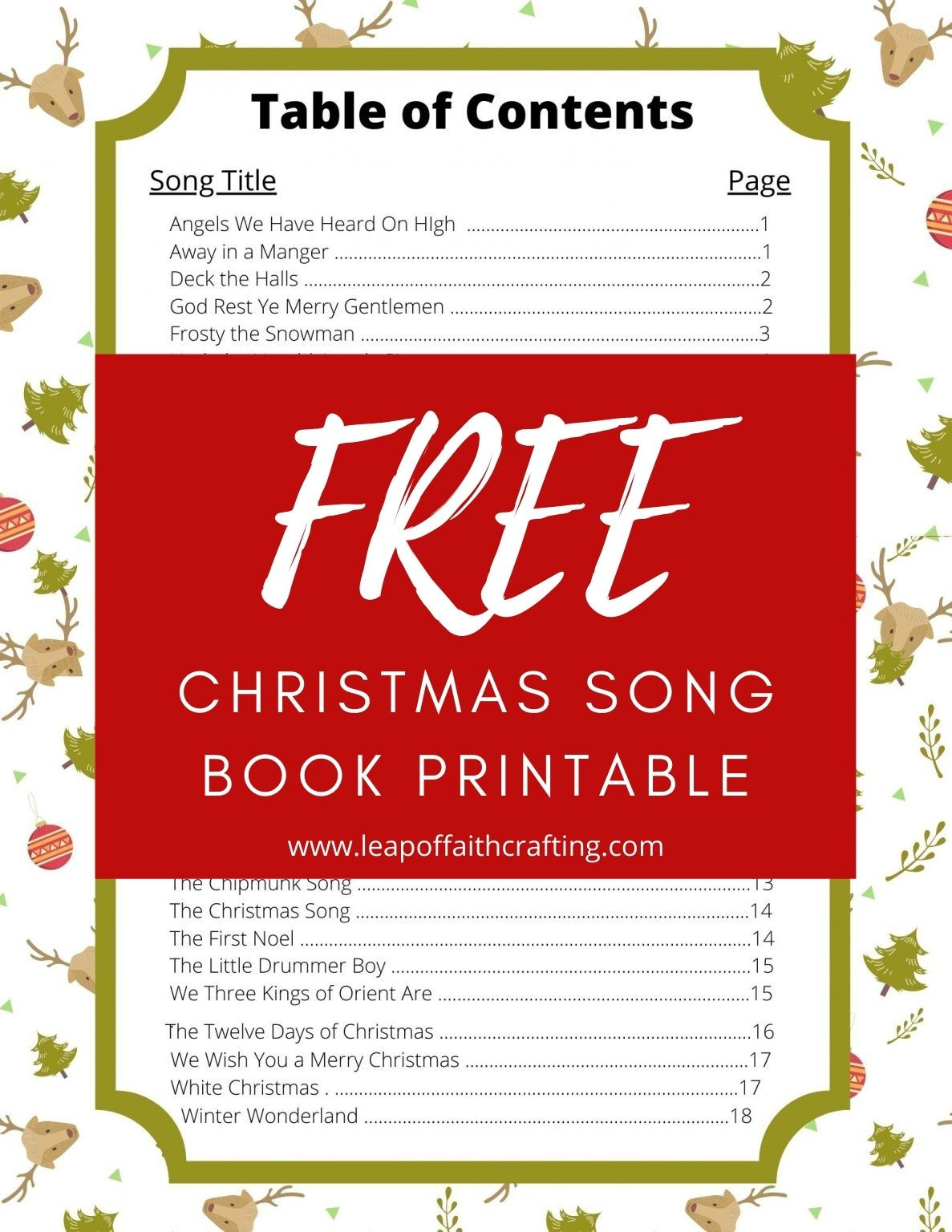 Free Christmas Carols Lyrics Pdf To Print Now! - Leap Of Faith in Free Printable Christmas Carols Booklet