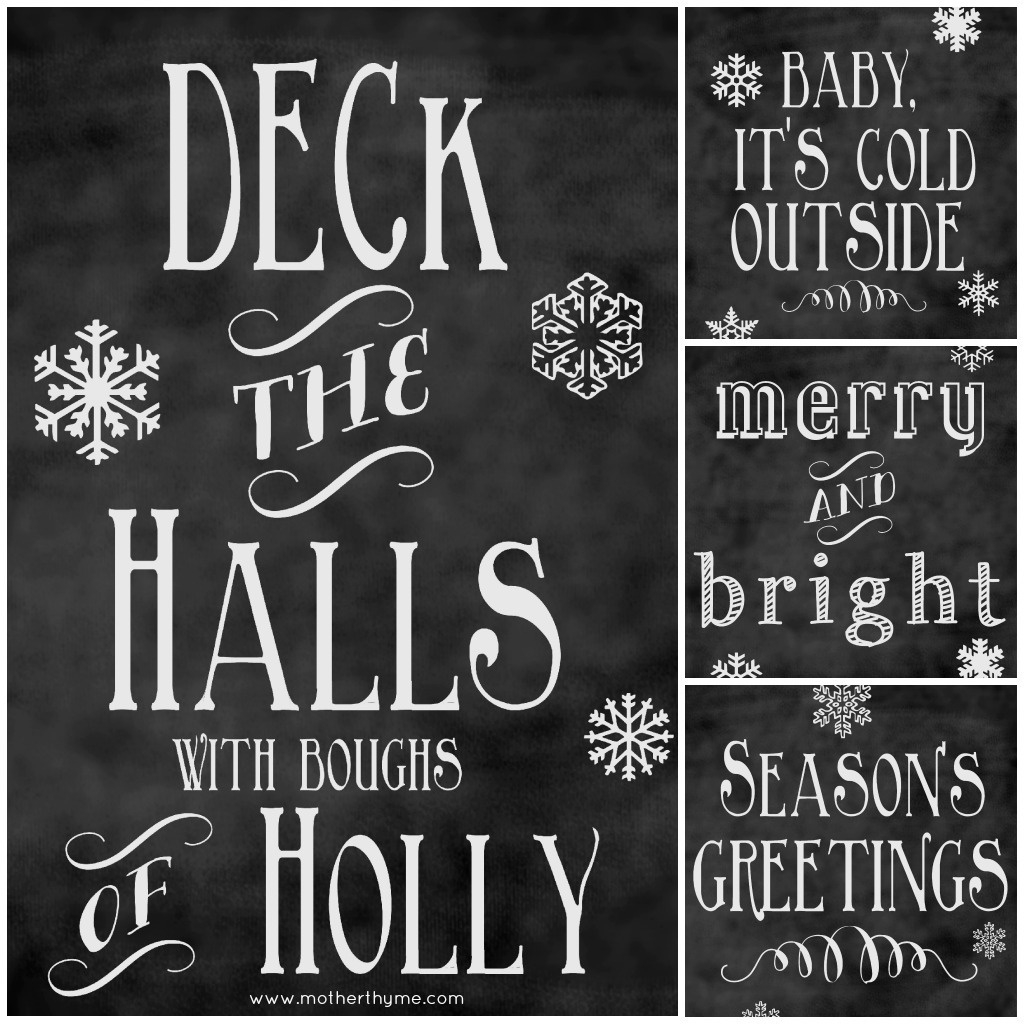 Free Christmas Chalkboard Printables - Mother Thyme throughout Free Chalkboard Printables
