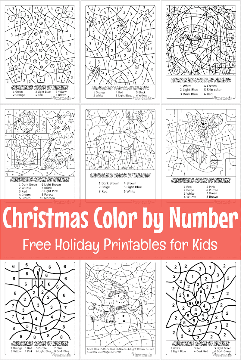 Free Christmas Colornumber Printables regarding Free Printable Christmas Color By Number Coloring Pages