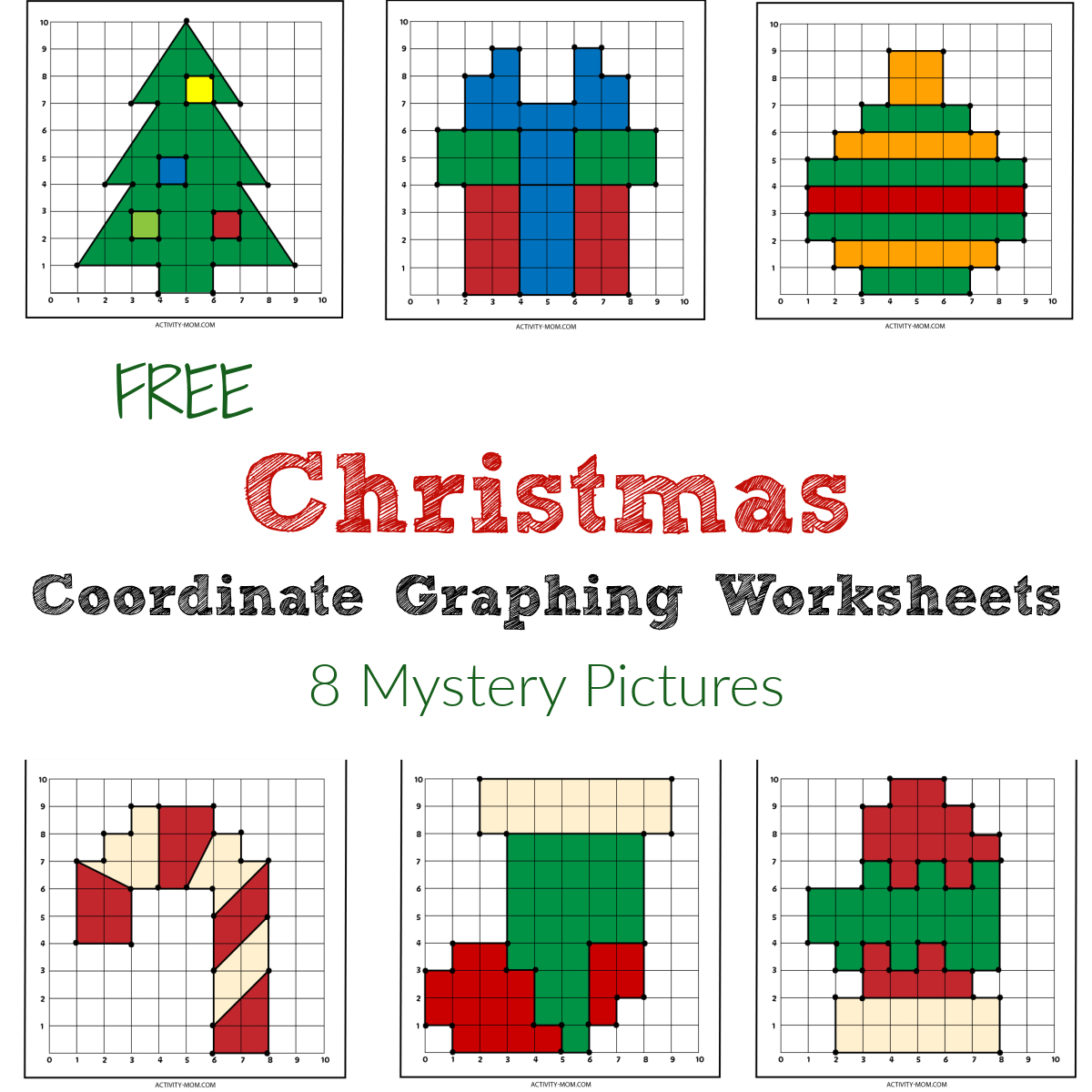 Free Christmas Coordinate Graphing Worksheets - The Activity Mom within Free Printable Christmas Coordinate Graphing Worksheets