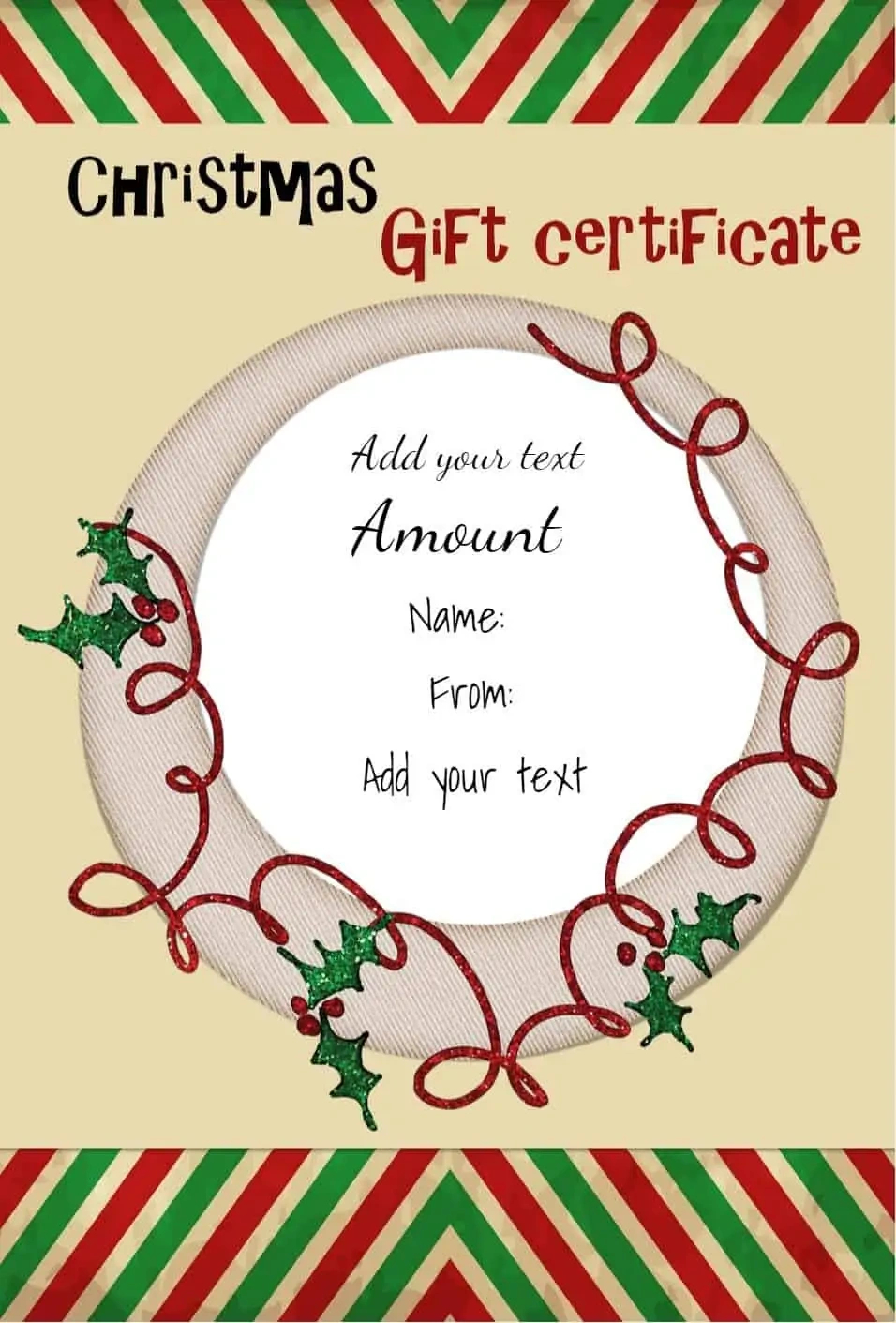 Free Christmas Gift Certificate Template | Customize & Download within Free Printable Christmas Gift Voucher Templates