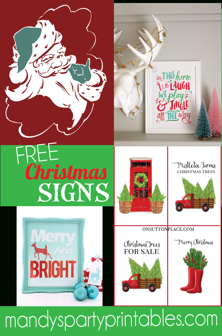 Free Christmas Printable Signs Roundup - Mandy'S Party Printables for Free Printable Christmas Party Signs