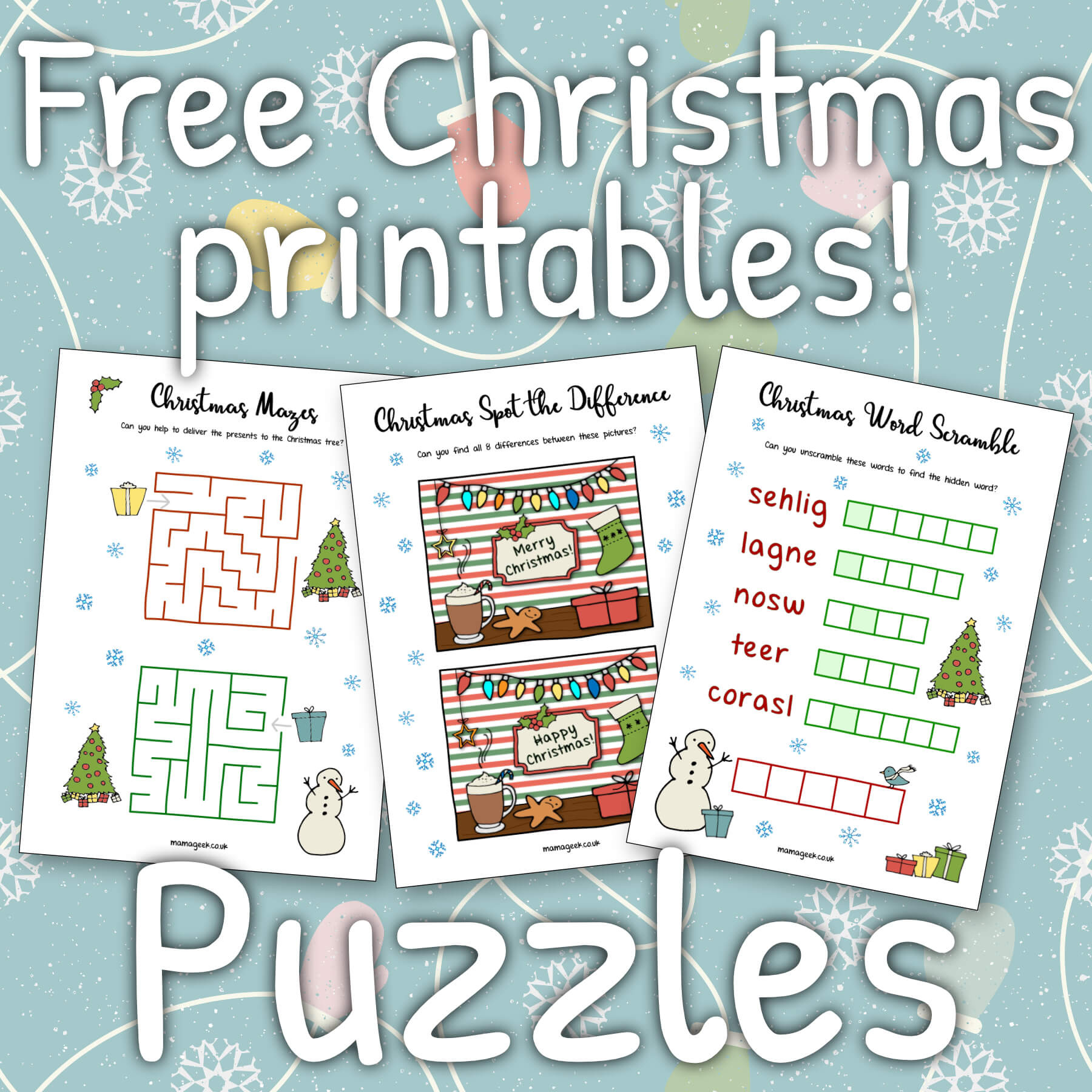Free Christmas Printables – Puzzles | Mama Geek in Free Printable Christmas Picture Puzzles
