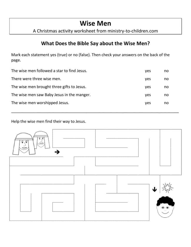 Free Christmas Worksheets For Kids (Free Printable Activity Sheets) inside Sunday School Activities Free Printables