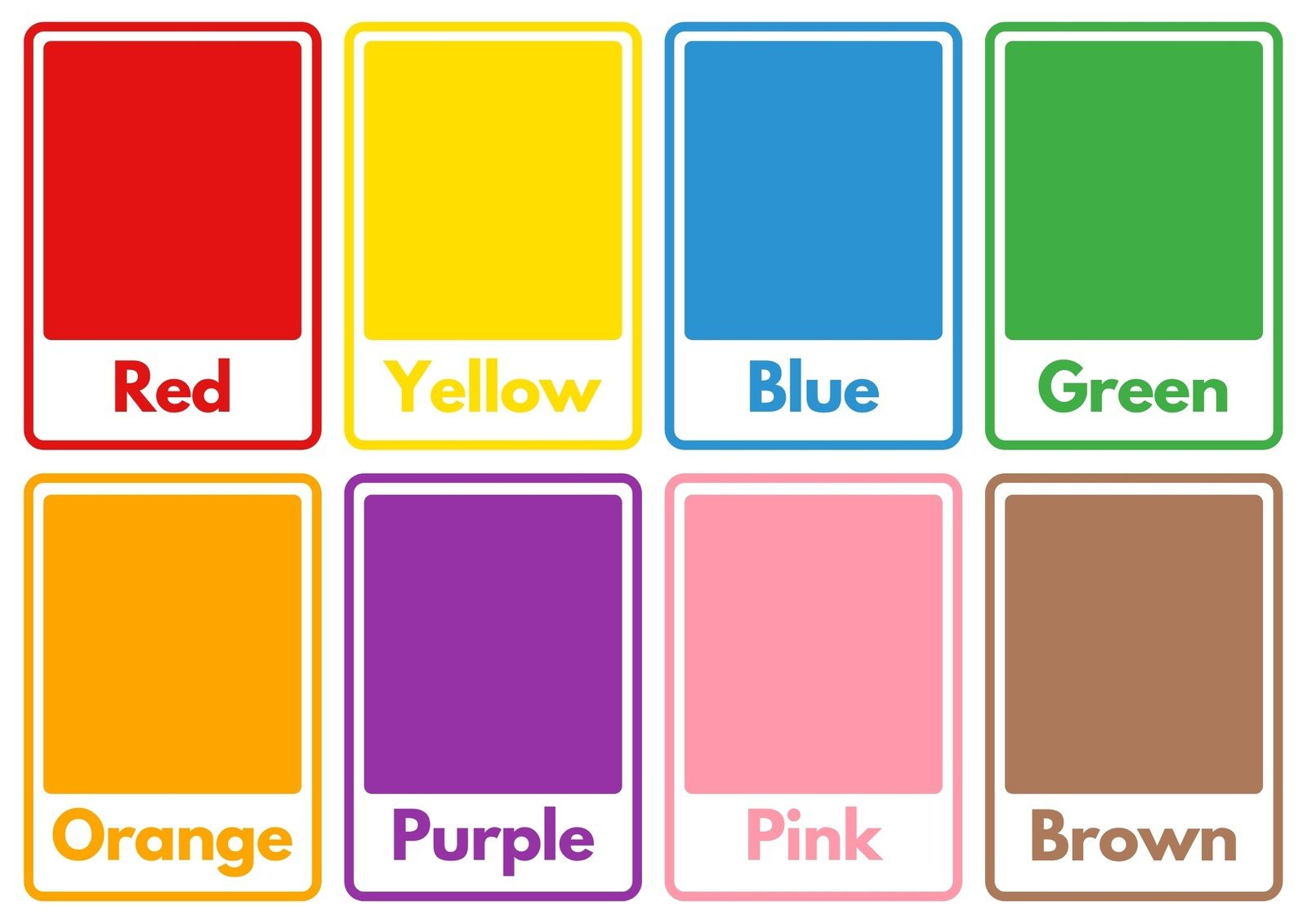 Free Color Flashcard Templates To Edit And Print | Canva for Free Printable Colour Flashcards