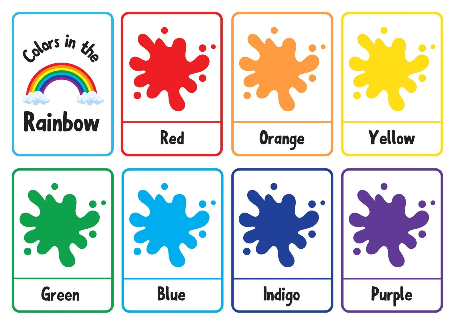 Free Color Flashcard Templates To Edit And Print | Canva with Free Printable Colour Flashcards