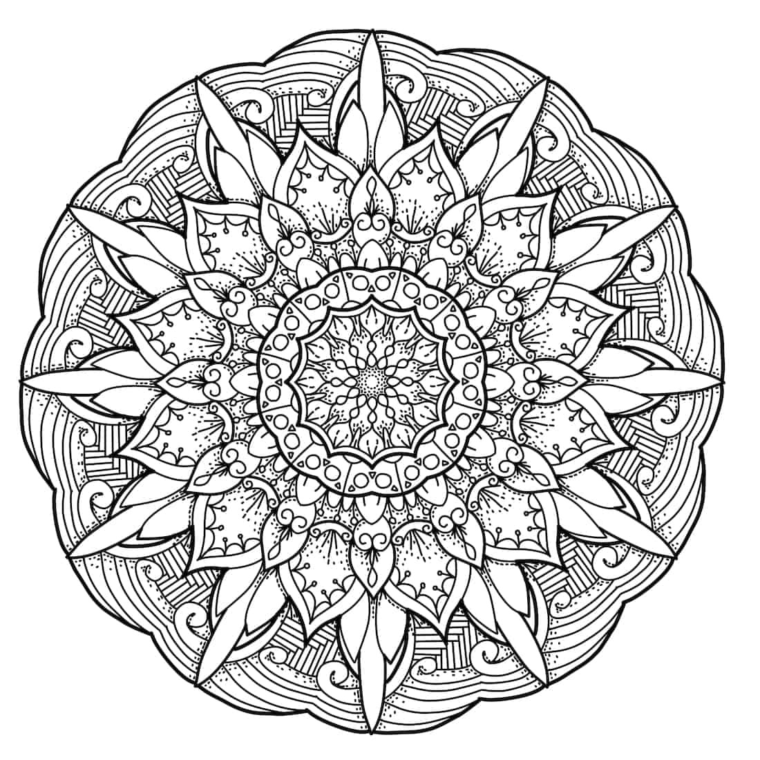Free Coloring Pages For You To Print - Monday Mandala in Free Printable Mandalas