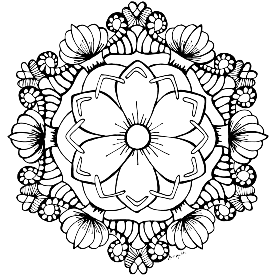 Free Coloring Pages For You To Print - Monday Mandala - Worksheets for Free Printable Mandalas