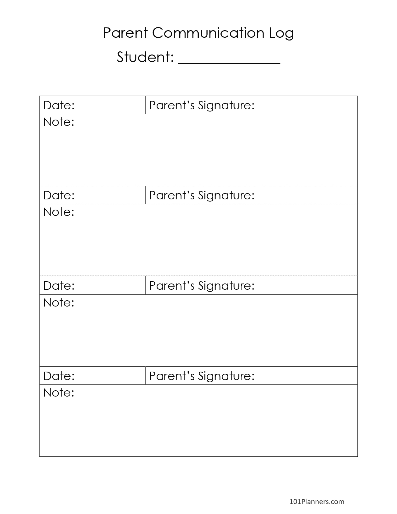 Free Communication Log Template | Word, Excel Or Pdf in Free Printable Parent Communication Log For Teachers