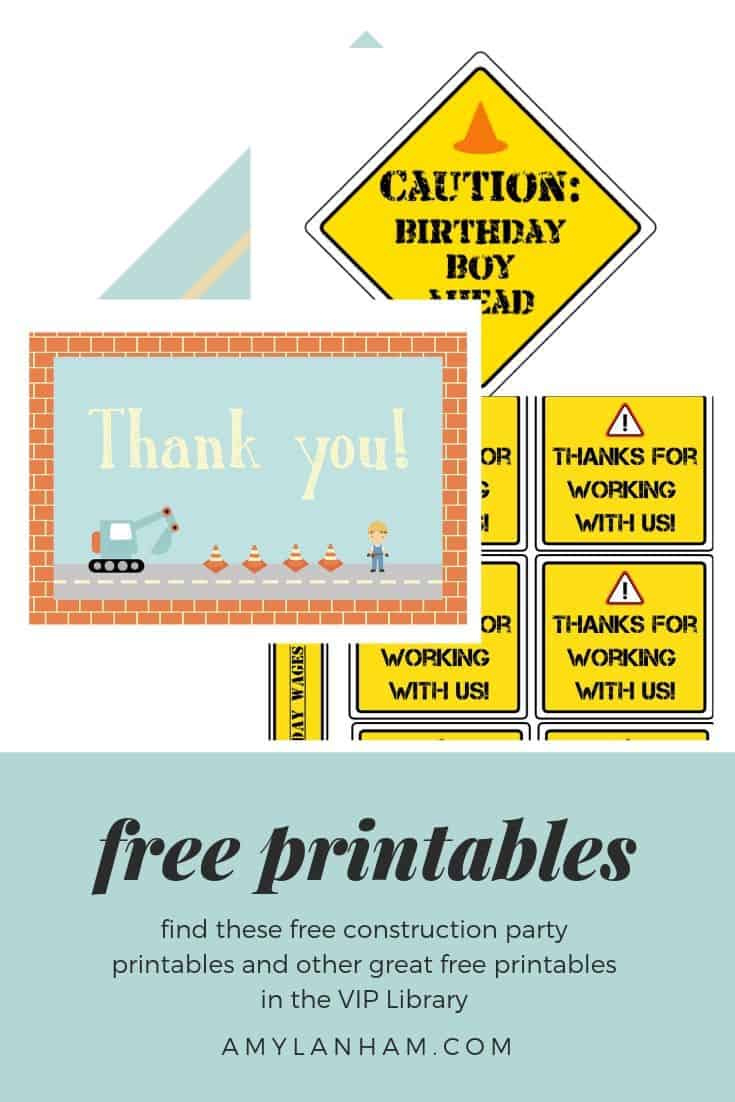 Free Construction Party Printables - Lanham Creations pertaining to Free Construction Party Printables