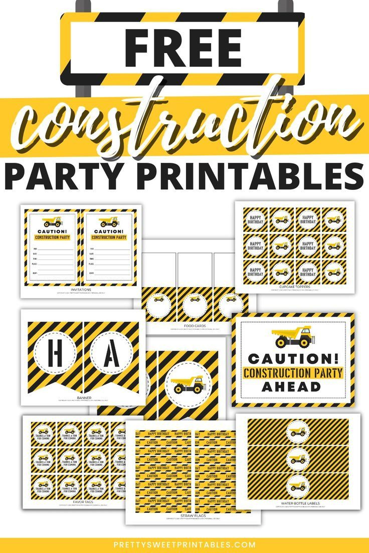 Free Construction Party Printables Templates intended for Free Construction Party Printables