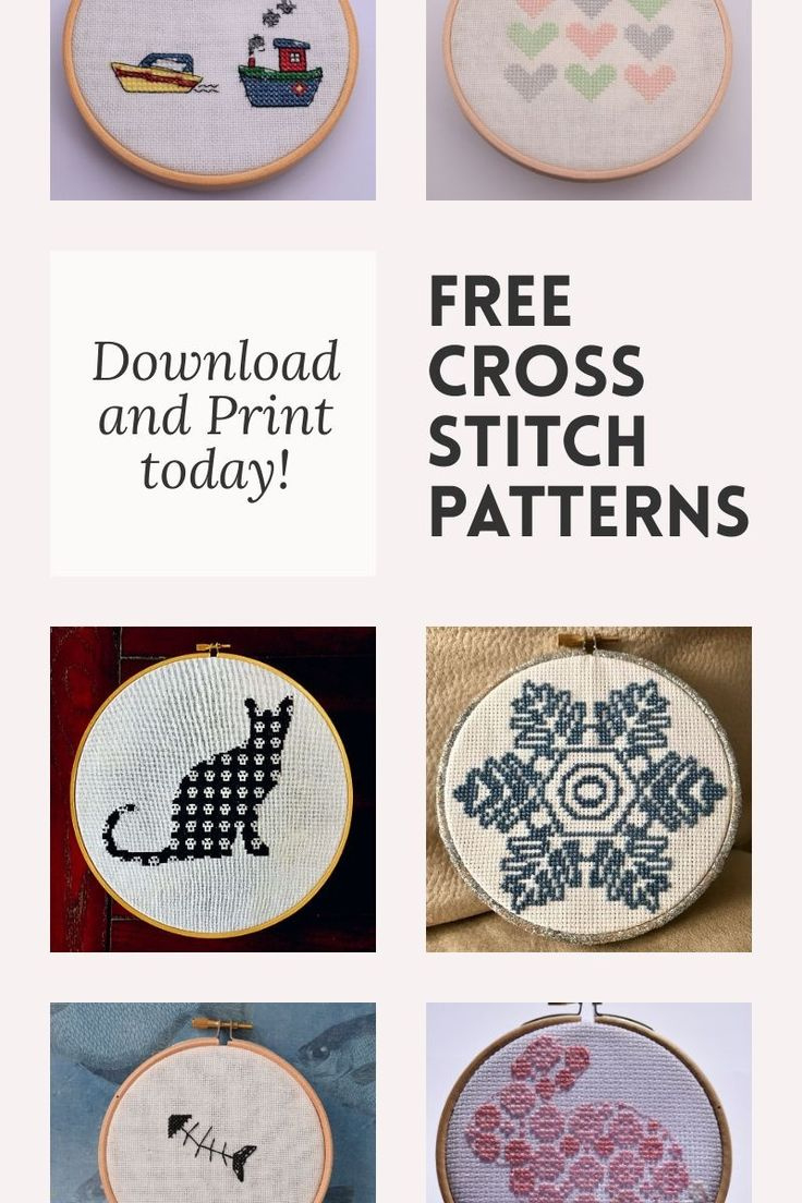 Free Cross Stitch Patterns Library (200 +) with Free Printable Modern Cross Stitch Patterns