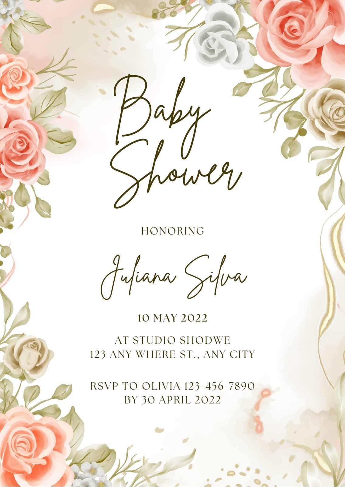 Free, Custom Printable Baby Shower Invitation Templates | Canva with Free Printable Baby Shower Invitations Templates