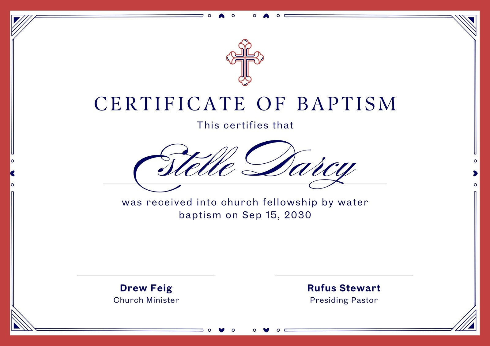 Free Custom Printable Baptismal Certificate Templates | Canva inside Free Printable Baptism Certificate