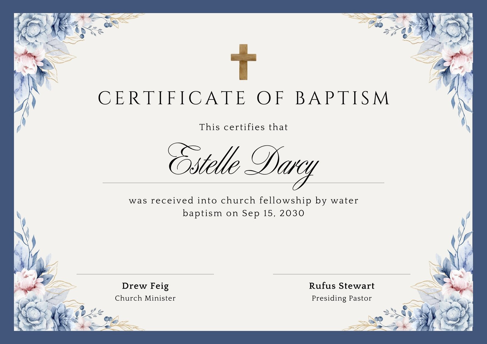 Free Custom Printable Baptismal Certificate Templates | Canva regarding Free Online Printable Baptism Certificates